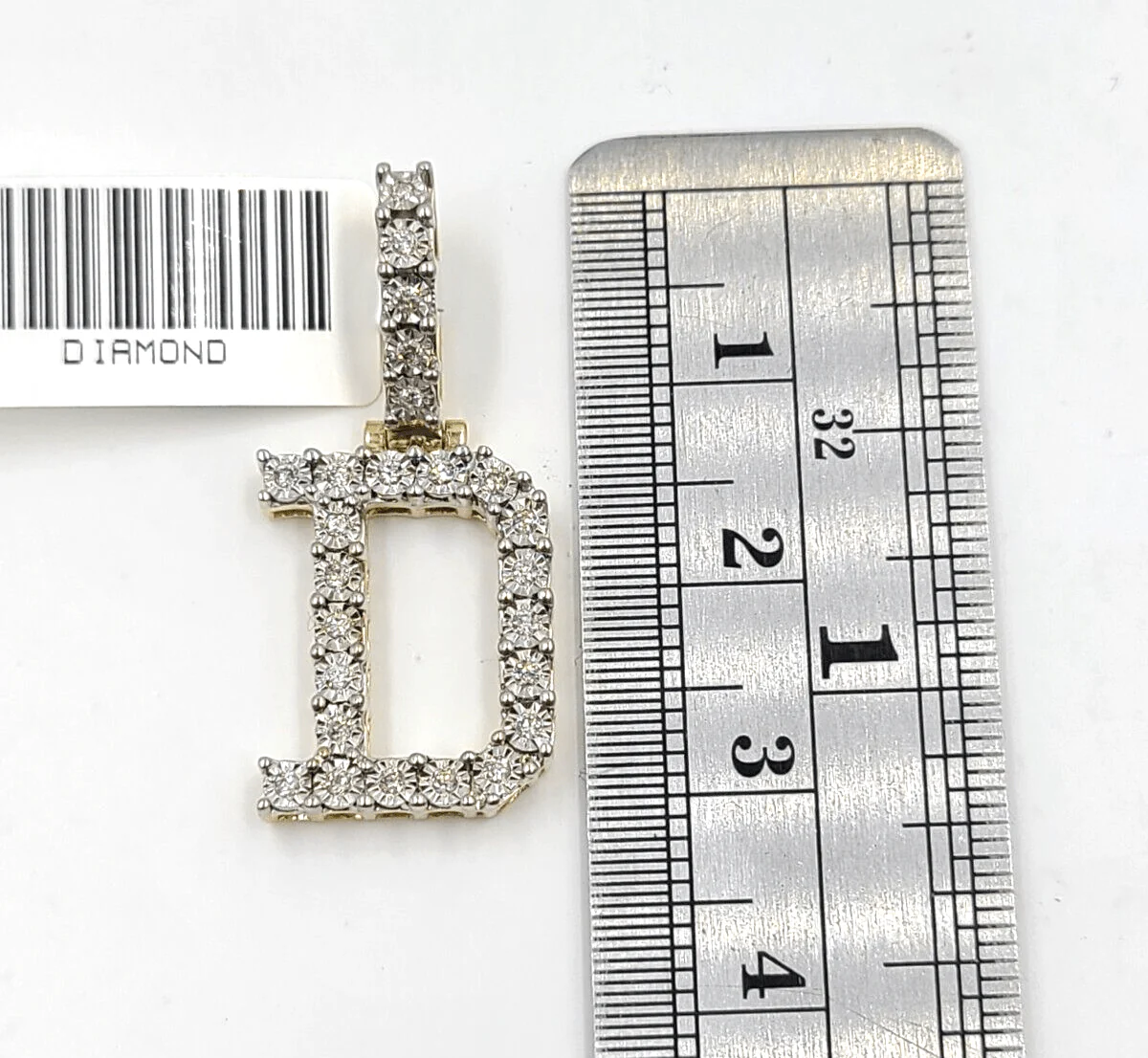 Real 10k Gold & Diamond Letter "D" Initial Alphabet Charm/Pendant 1.25". - Image 3