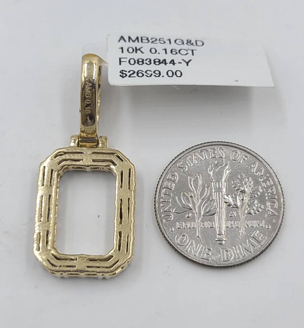 Real 10k Gold & Diamond Letter "O" Initial Alphabet Charm/Pendant 1.25". - Image 3