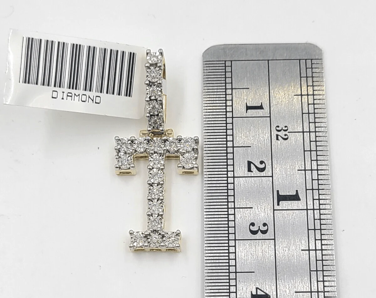 Real 10k Gold & Diamond Letter "T" Initial Alphabet Charm/Pendant 1.25". - Image 2