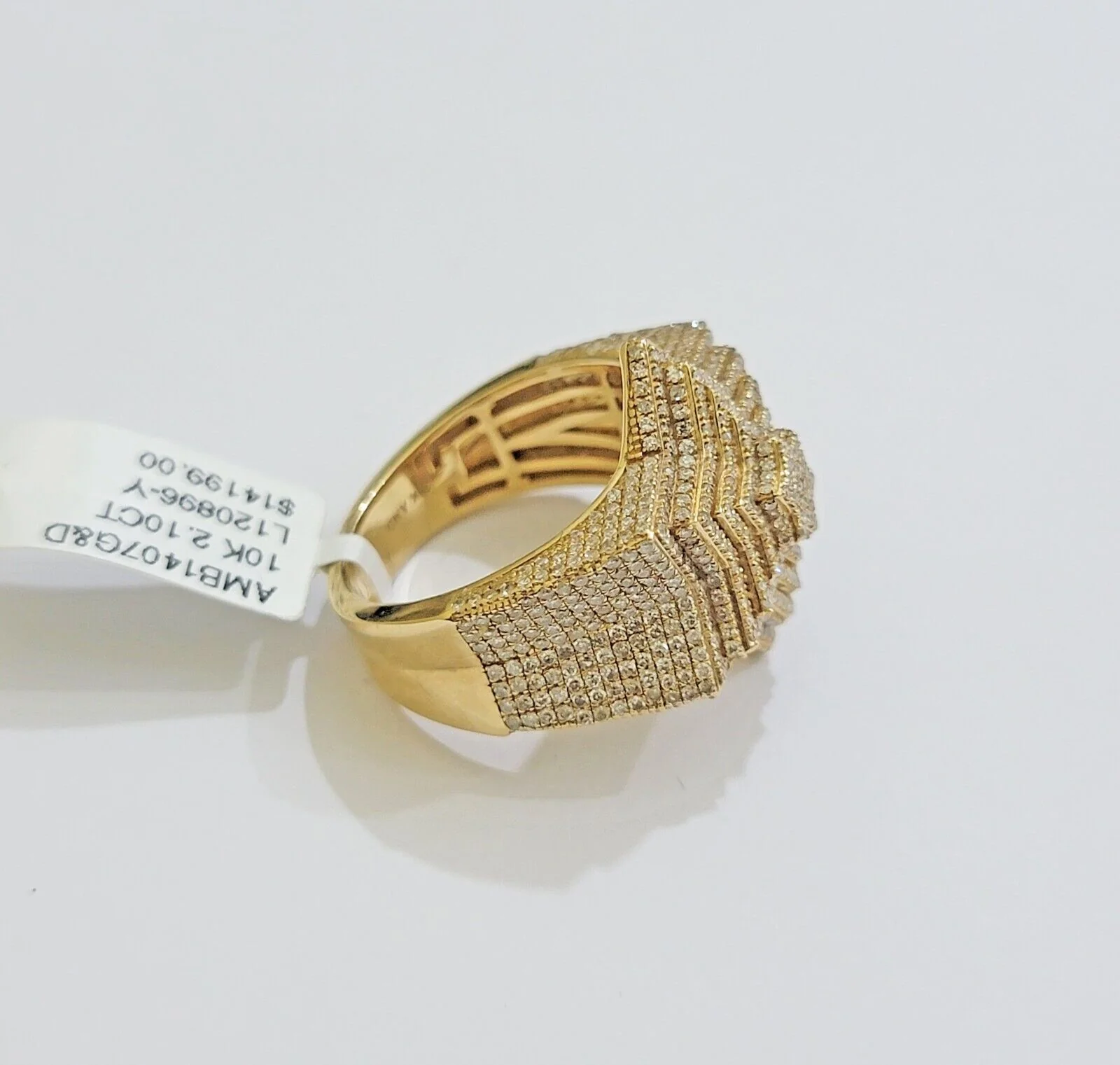 Real 10k gold Diamond Mens Ring Star Layer Band 2 CT Natural Diamond Yellow Gold - Image 4