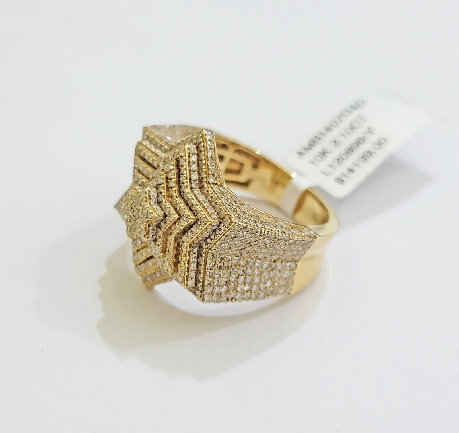 Real 10k gold Diamond Mens Ring Star Layer Band 2 CT Natural Diamond Yellow Gold - Image 5