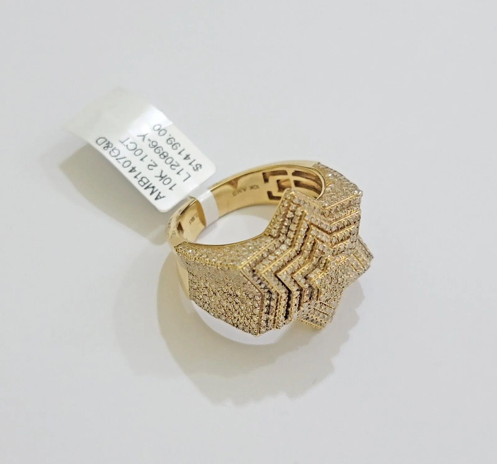 Real 10k gold Diamond Mens Ring Star Layer Band 2 CT Natural Diamond Yellow Gold - Image 6