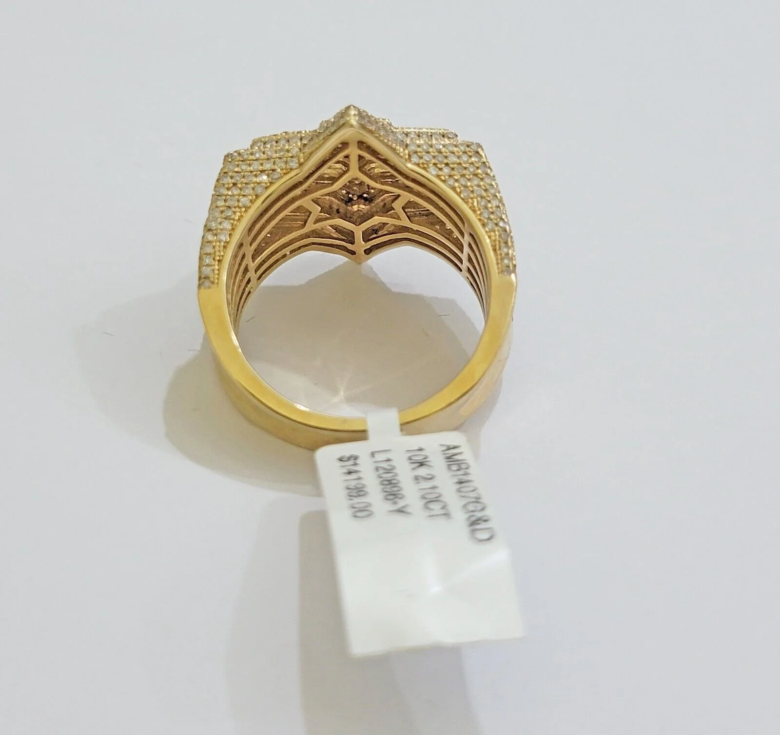 Real 10k gold Diamond Mens Ring Star Layer Band 2 CT Natural Diamond Yellow Gold - Image 8