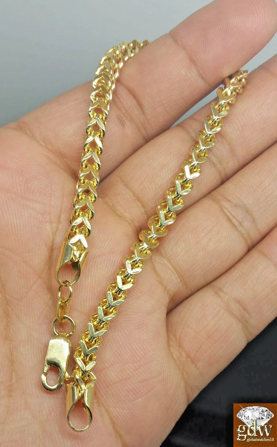 Real 10k Gold Franco Chain 28" Necklace & Bracelet 7.5"-9" 4mm SET STRONG 10kt - Image 2