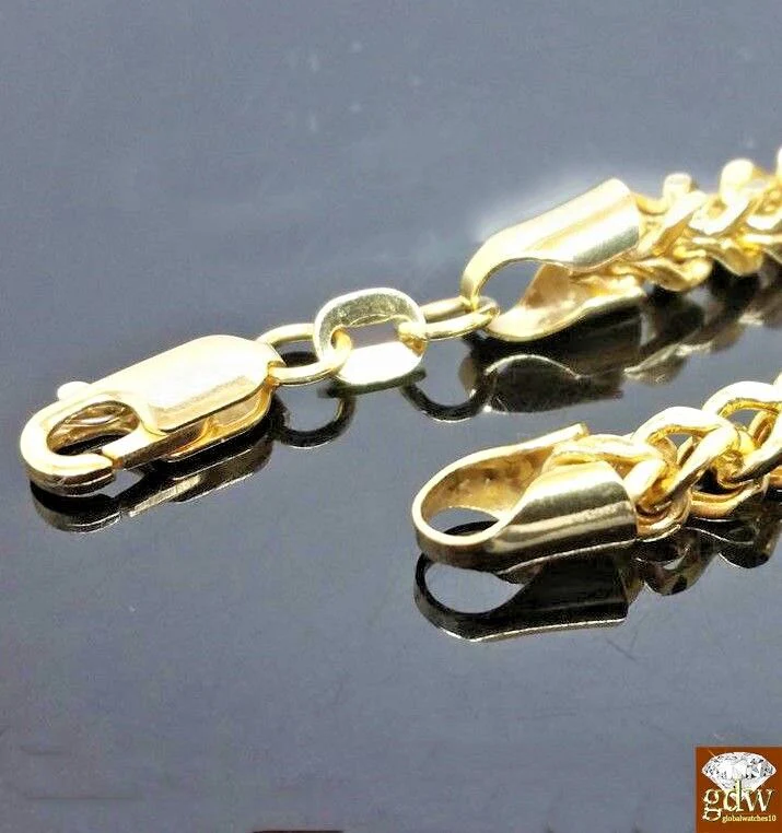 Real 10k Gold Franco Chain 28" Necklace & Bracelet 7.5"-9" 4mm SET STRONG 10kt - Image 5