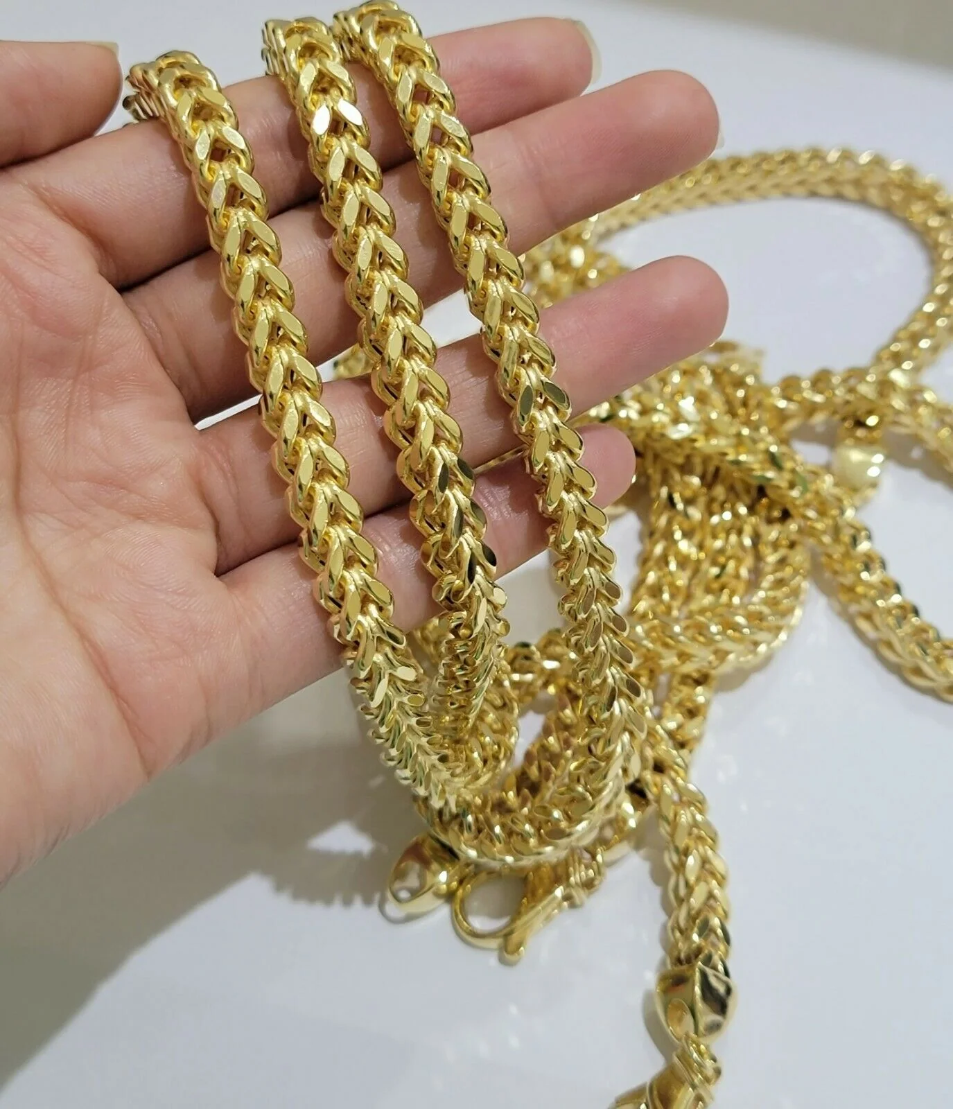 Real 10k Gold Franco Chain 7mm Necklace 22" Inch 10kt Thick & Strong For Men's - Image 9