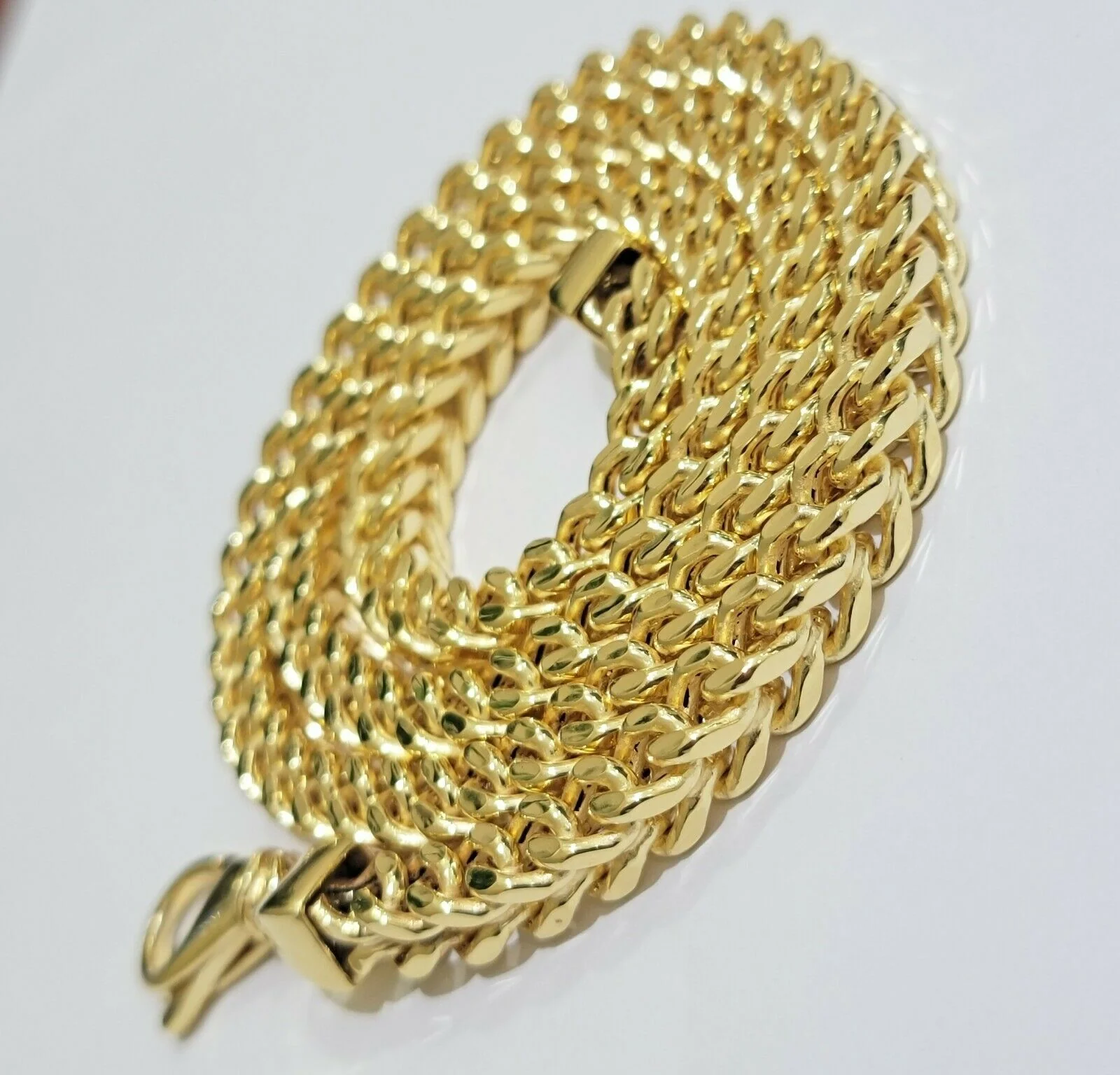 Real 10k Gold Franco Chain 7mm Necklace 24" Inch 10kt Thick & Strong For Men's - Image 4