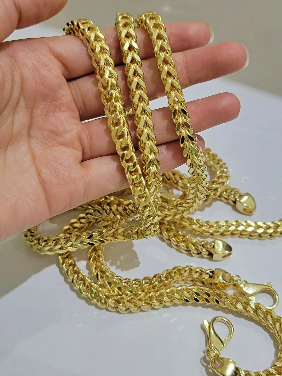 Real 10k Gold Franco Chain 7mm Necklace 26" Inch 10kt Thick & Strong For Men's - Image 11