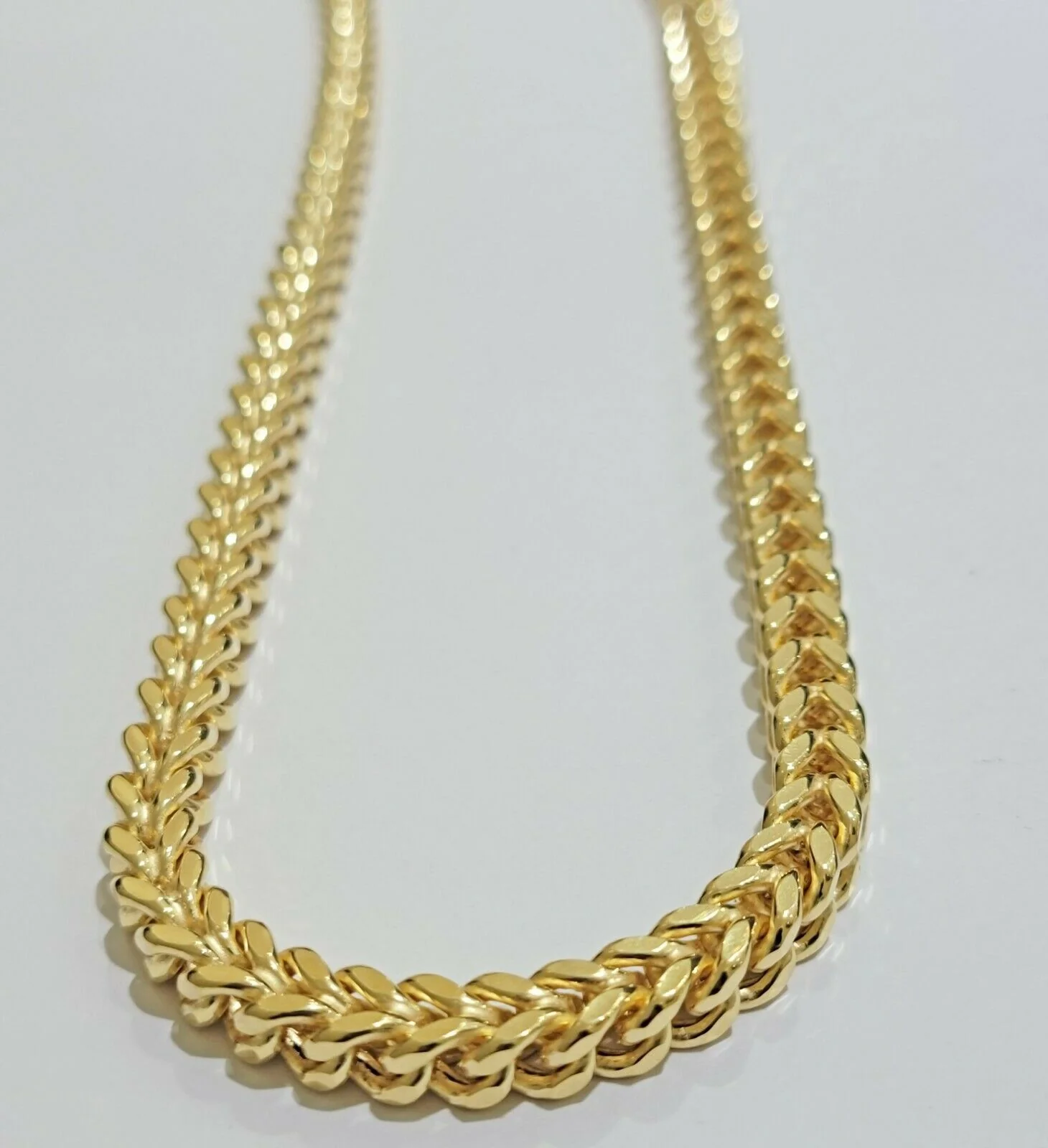 Real 10k Gold Franco Chain 7mm Necklace 26" Inch 10kt Thick & Strong For Men's - Image 2