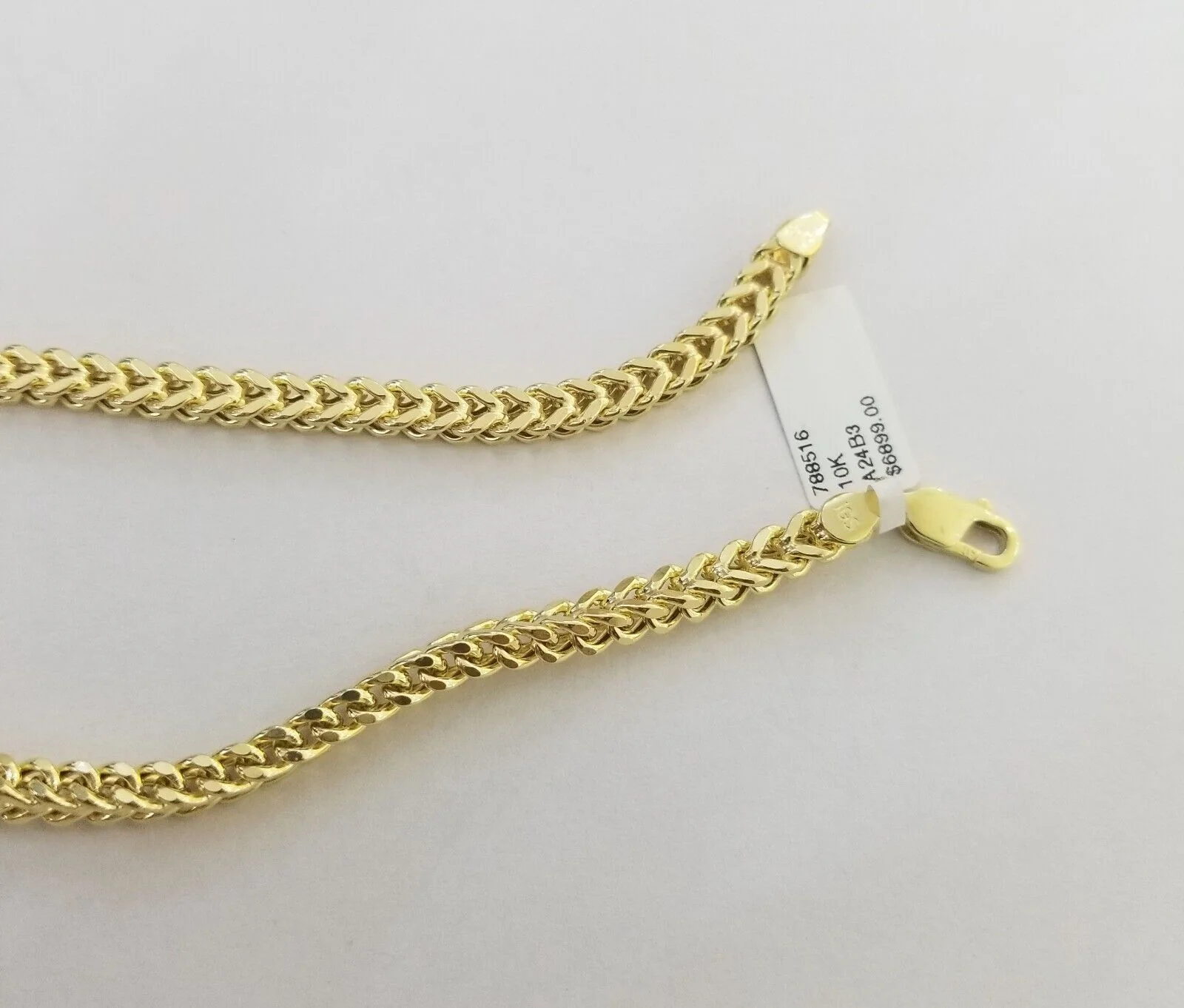 Real 10k Gold Franco chain & Cross Charm 10kt Pendant Necklace 24" 4mm SET - Image 7