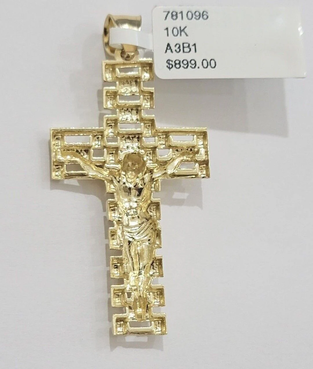 Real 10k Gold Franco chain & Jesus Cross Charm pendant , 3mm Necklace ,Men Women - Image 9