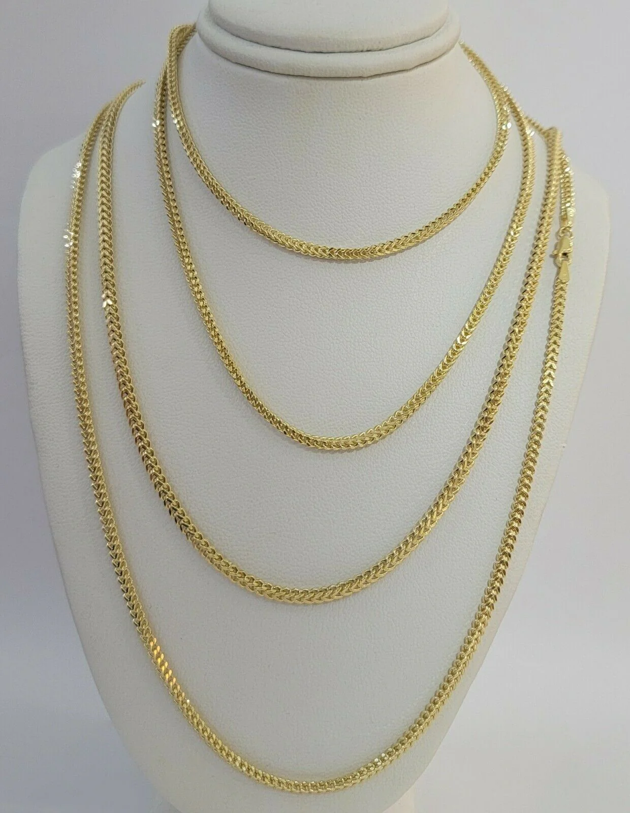 Real 10k Gold Franco chain Necklace 2.5mm 10KT Yellow Gold 16" -26" STRONG CHAIN - Image 4