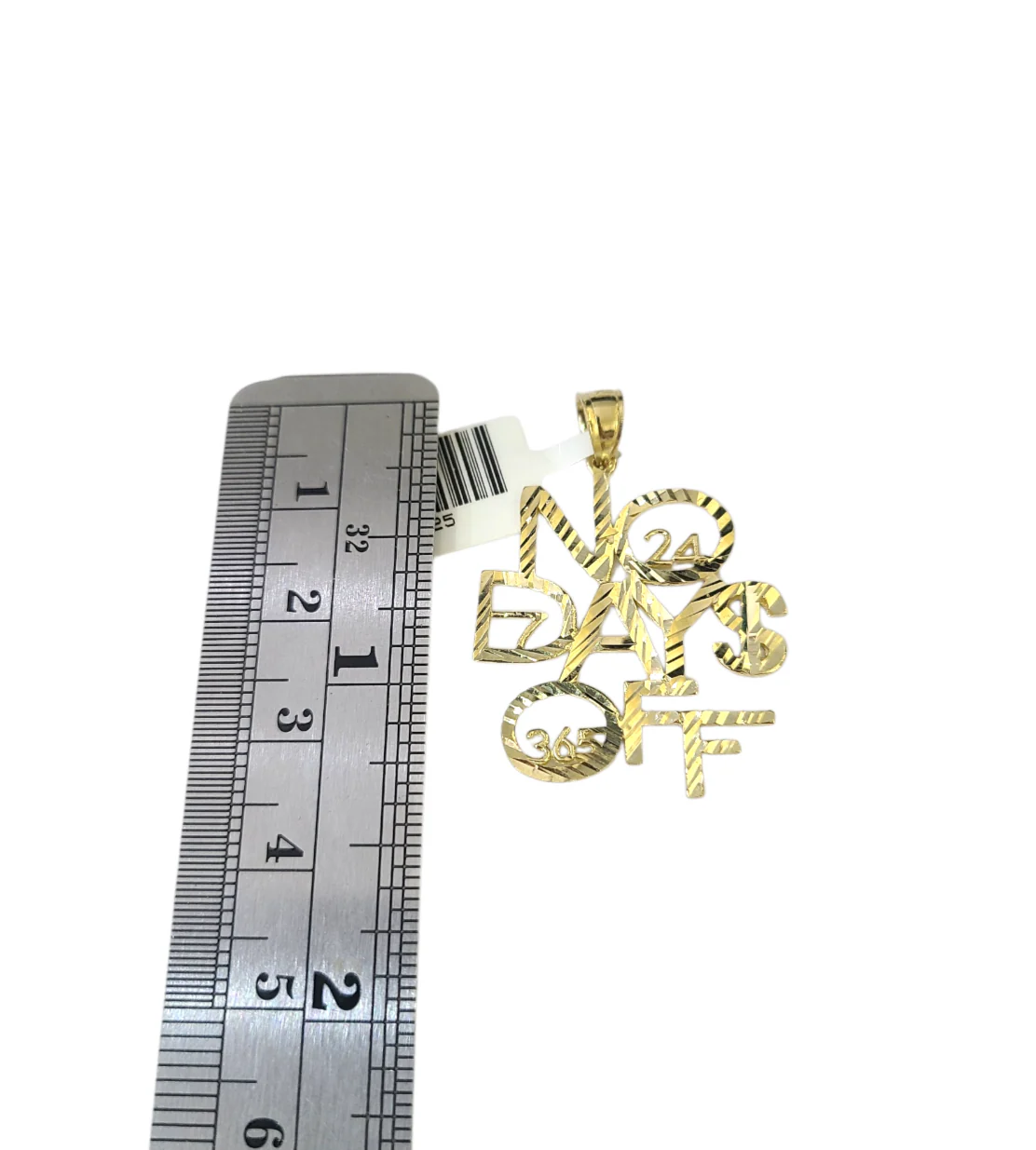 Real 10k Gold Franco Chain No Days Off Charm Pendant Necklace SET 2.5mm 18"-26" - Image 5