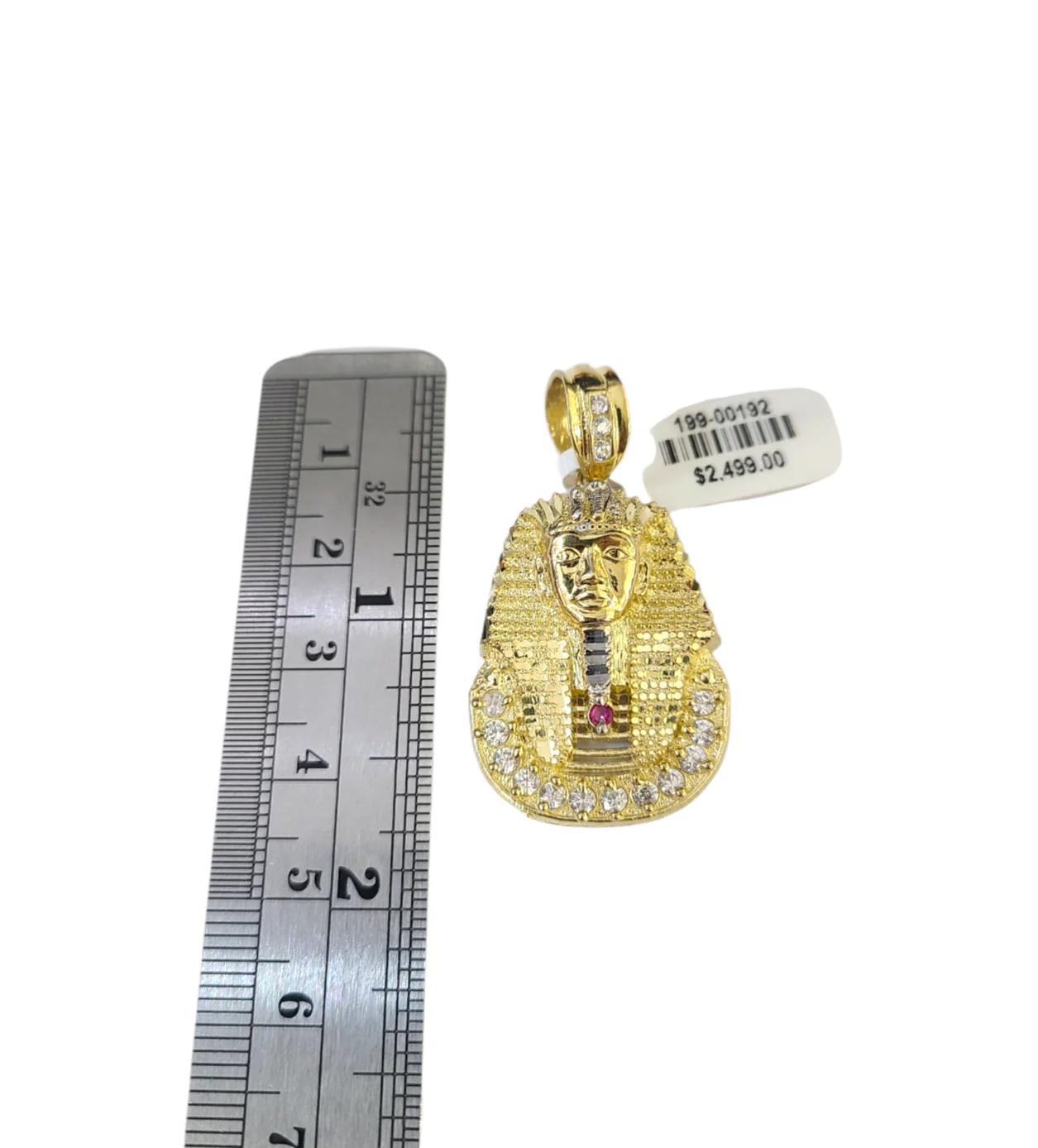 Real 10k Gold Franco Chain Pharaoh Head Charm 2.5mm 18"-26" Pendant Necklace SET - Image 5