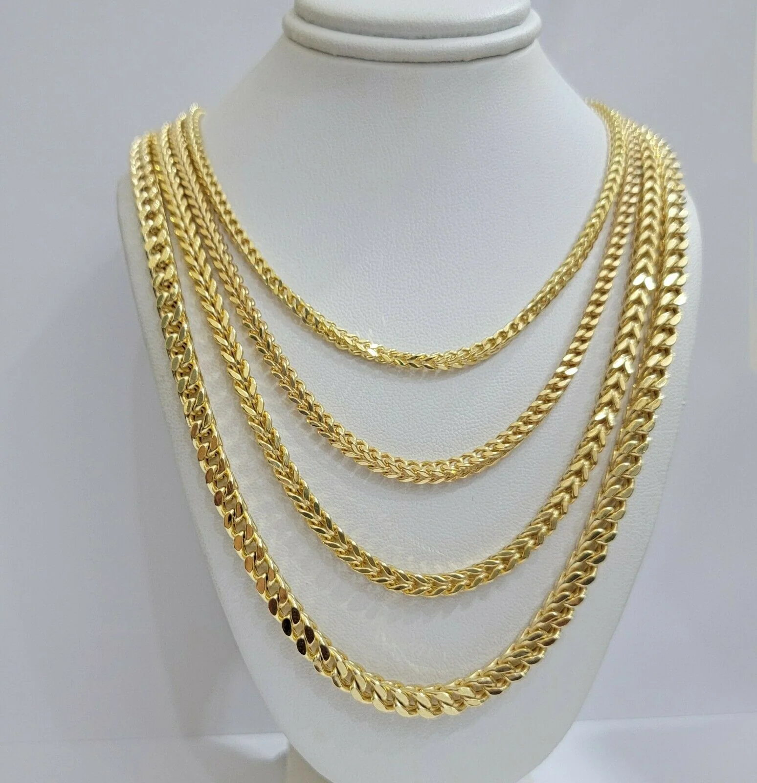 Real 10k Gold Franco Necklace Box Chain 20"-28" Inch 3mm-5mm 10kt Yellow Gold - Image 2