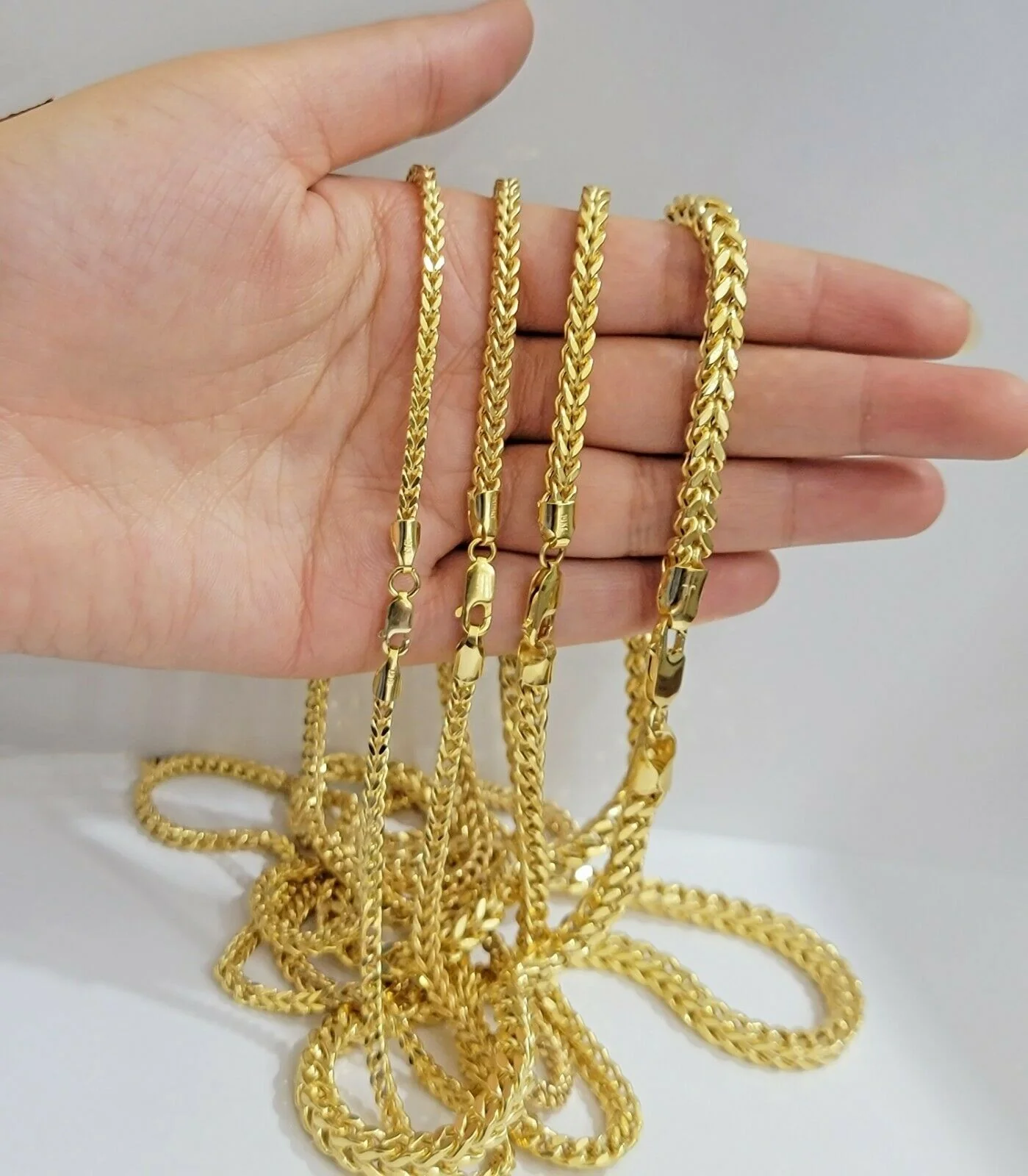 Real 10k Gold Franco Necklace Box Chain 20"-28" Inch 3mm-5mm 10kt Yellow Gold - Image 3
