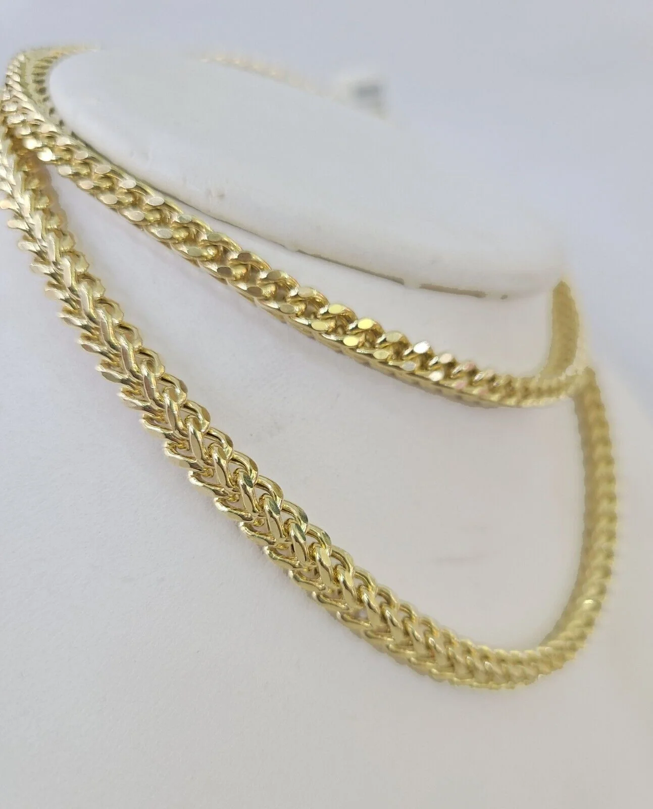 Real 10k Gold Franco Necklace Box Chain 4mm 24" - Image 2