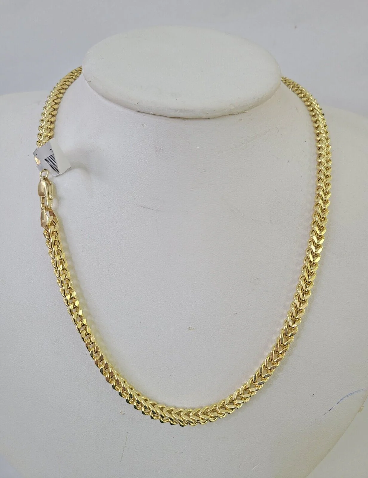 Real 10k Gold Franco Necklace Box Chain 4mm 24" - Image 3