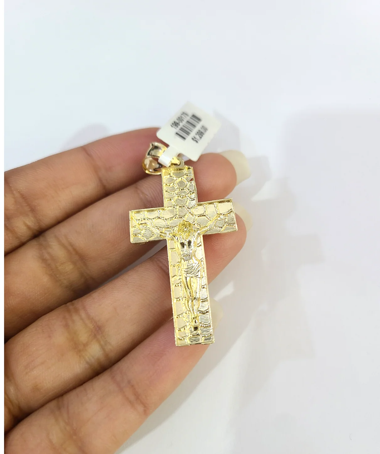 Real 10k Gold Franco Necklace Chain Nugget Cross Charm 2.5mm 18"-26" Pendant SET - Image 8