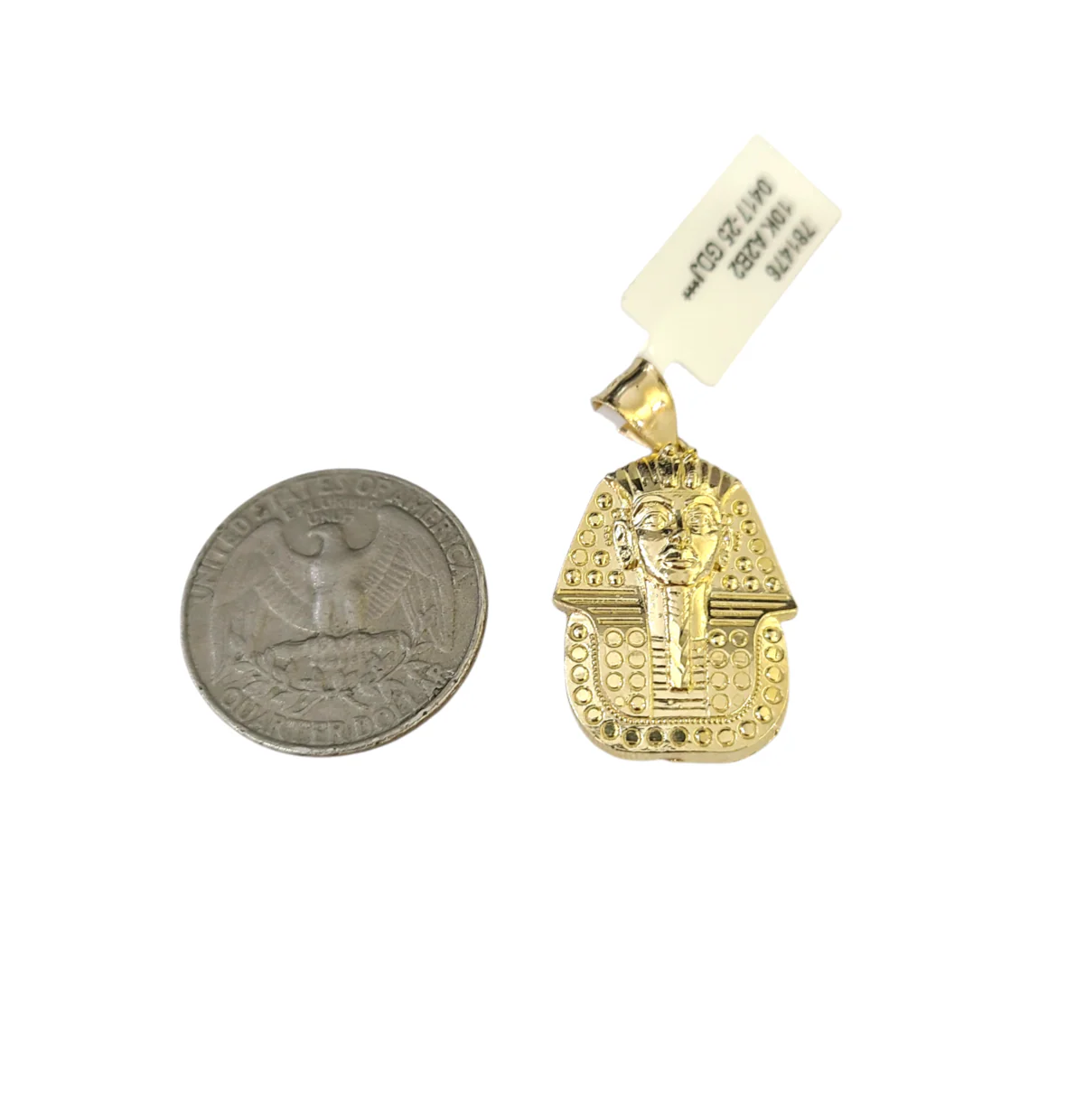 Real 10k Gold Franco Necklace Chain Pharaoh Head Charm 2.5mm 18"-26" Pendant SET - Image 7