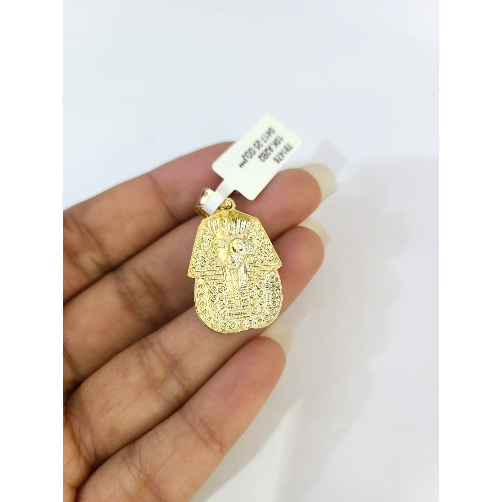 Real 10k Gold Franco Necklace Chain Pharaoh Head Charm 2.5mm 18"-26" Pendant SET - Image 8