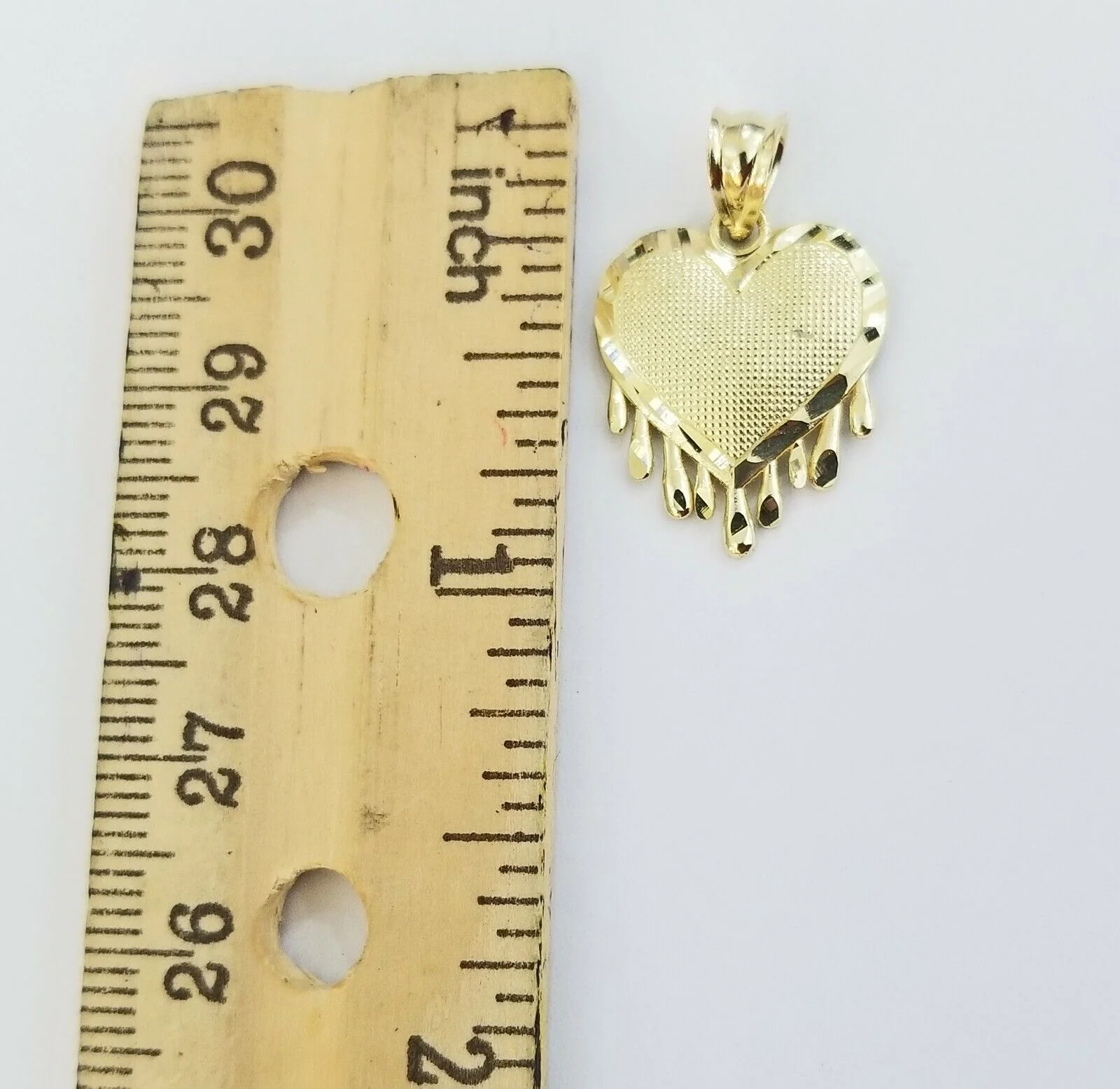 Real 10k Gold Heart Pendant Rope Chain Ladies Charm Necklace 18 20 22 24 26 28 - Image 5