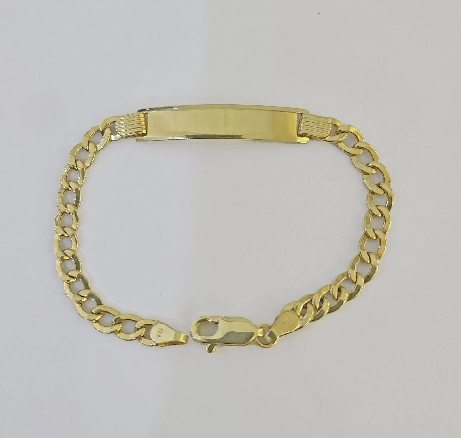 REAL 10K Gold ID Bracelet Kids Baby Cuban Curb Link Unisex