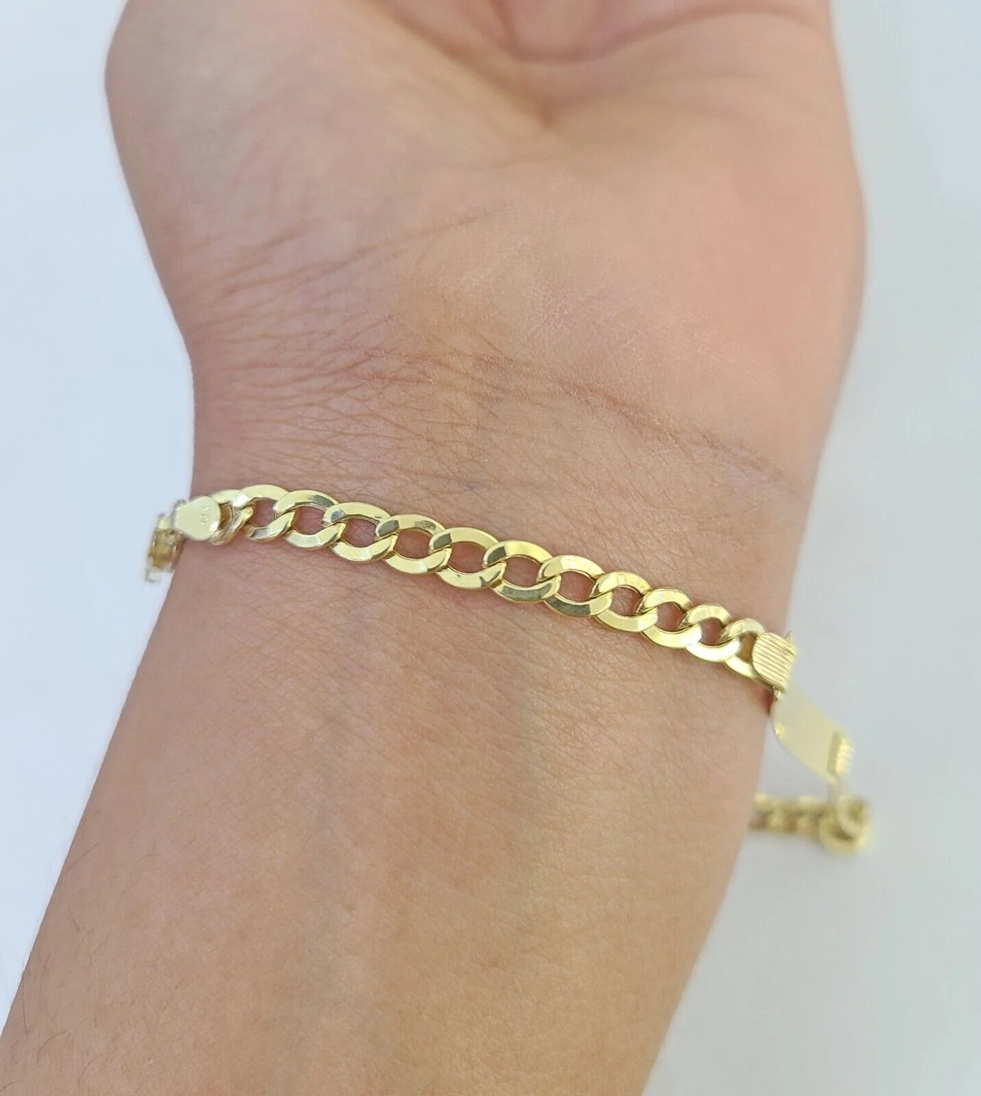 REAL 10K Gold ID Bracelet Kids Baby Cuban Curb Link Unisex - Image 2