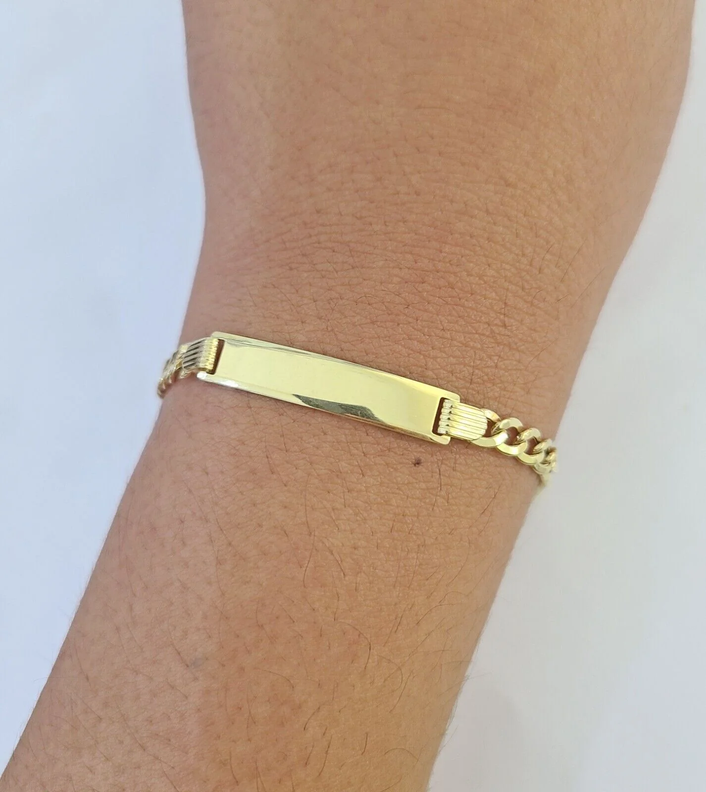 REAL 10K Gold ID Bracelet Kids Baby Cuban Curb Link Unisex - Image 3