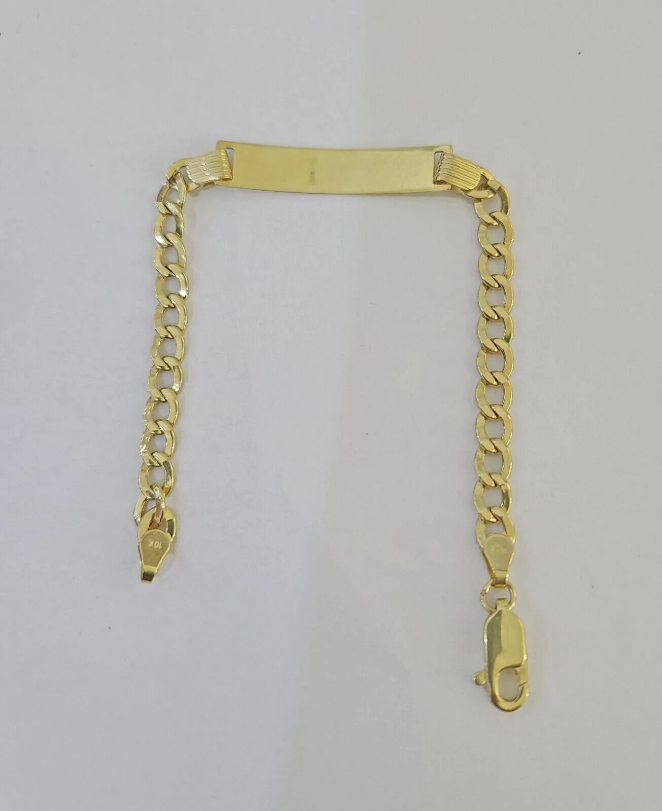 REAL 10K Gold ID Bracelet Kids Baby Cuban Curb Link Unisex - Image 7