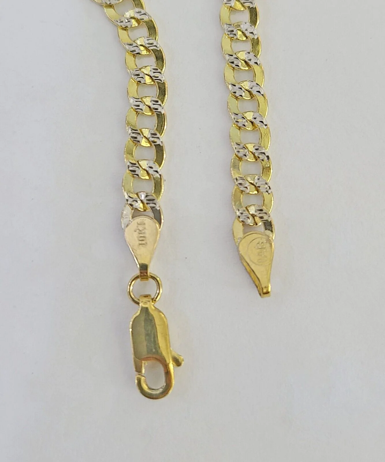 REAL 10K Gold ID Bracelet Kids Baby Diamond Cuts Cuban Curb Link - Image 7