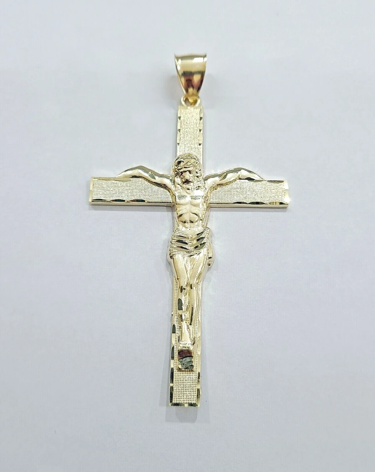 Real 10k Gold Jesus Crucifix Charm Pendant 10kt Yellow Gold Men Women - Image 4