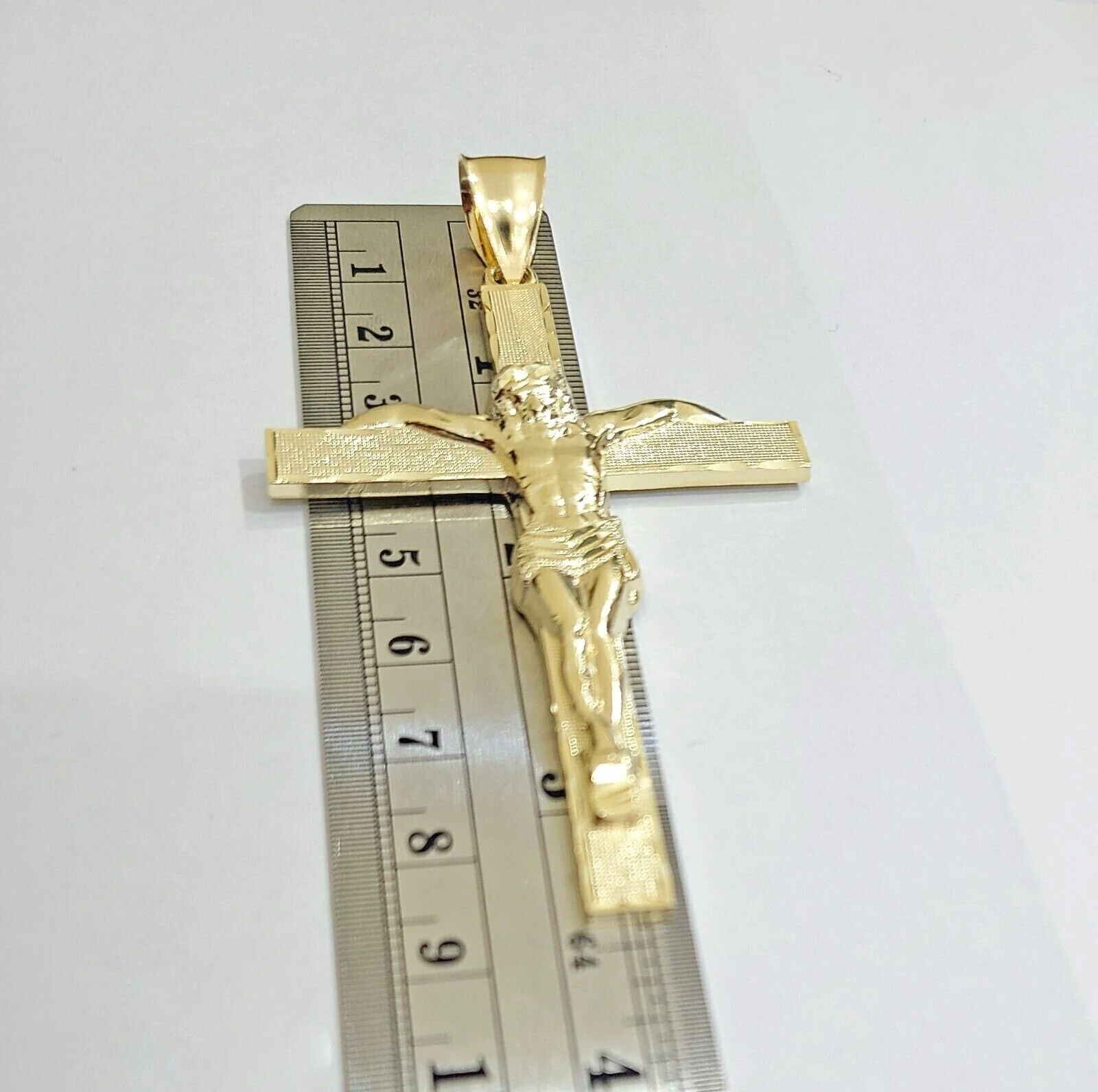 Real 10k Gold Jesus Crucifix Charm Pendant 10kt Yellow Gold Men Women - Image 5