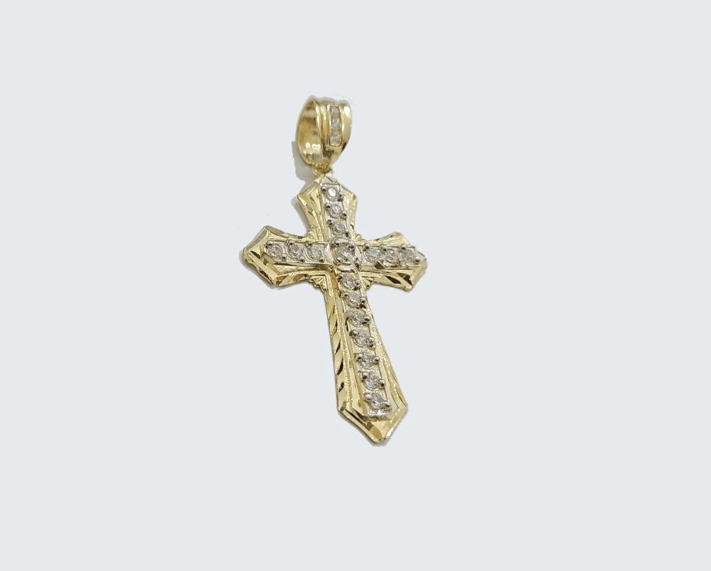 Real 10k Gold Jesus Crucifix Cross Pendant Charm 10kt Yellow 2'' Inch For Chain - Image 2