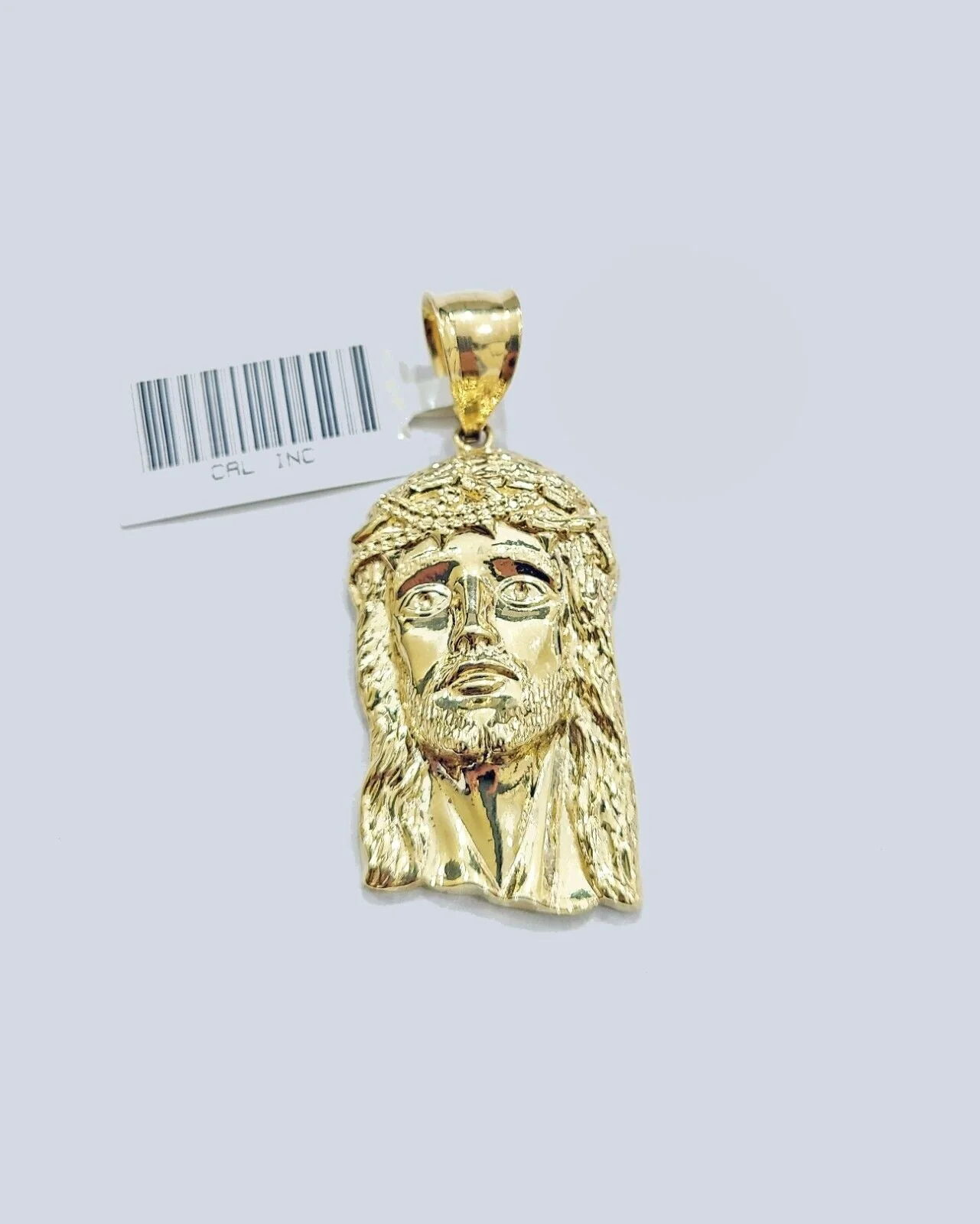 Real 10k Gold Jesus Head Charm Pendant  1.5'' Inch 10KT  Yellow Gold - Image 2