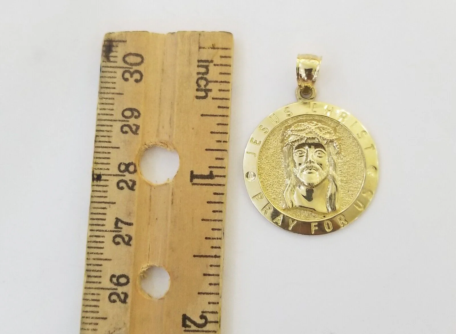 Real 10k Gold Jesus Pendant Miami Cuban link Chain 4mm 20" Set Round - Image 3