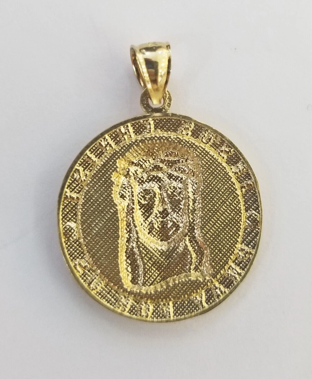 Real 10k Gold Jesus Pendant Miami Cuban link Chain 4mm 20" Set Round - Image 7