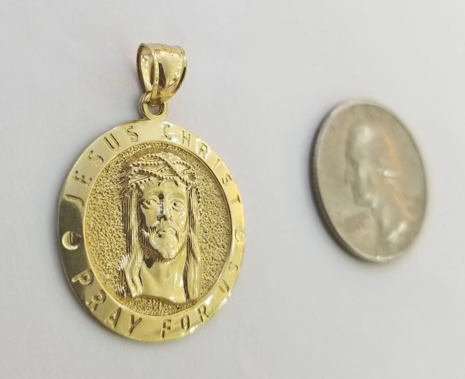 Real 10k Gold Jesus Pendant Miami Cuban link Chain 4mm 26" Set - Image 6