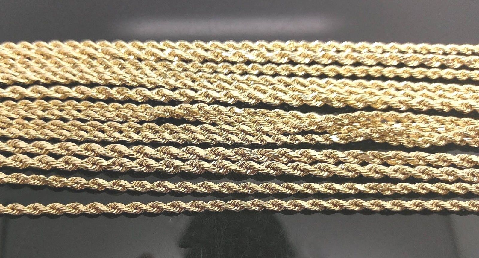 REAL 10k Gold Kids Rope Chain 16 18 20 Inch Necklace 2.5MM - Image 3