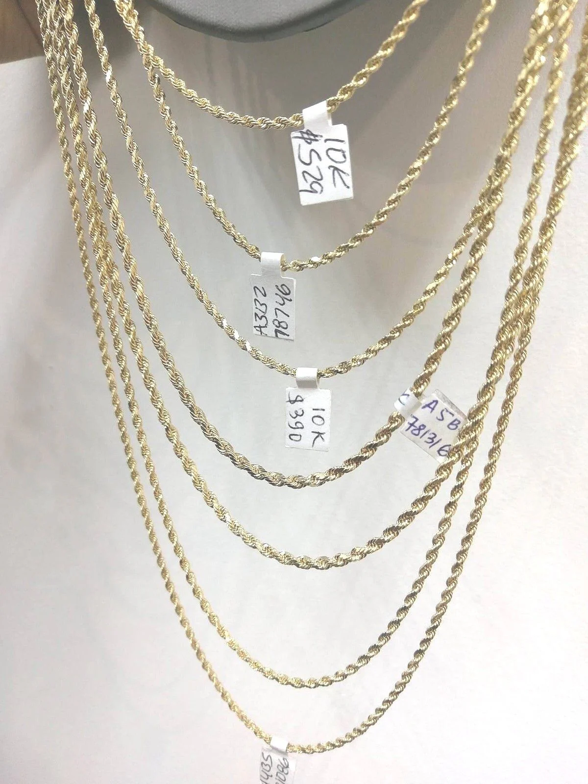 REAL 10k Gold Kids Rope Chain 16 18 20 Inch Necklace 2.5MM - Image 4