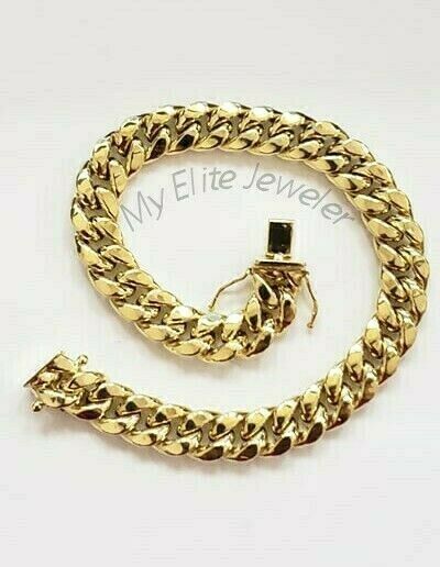 Real 10k Gold Ladies Bracelet cuban Link 7" 9mm Box clasp Strong Miami Cuben - Image 4