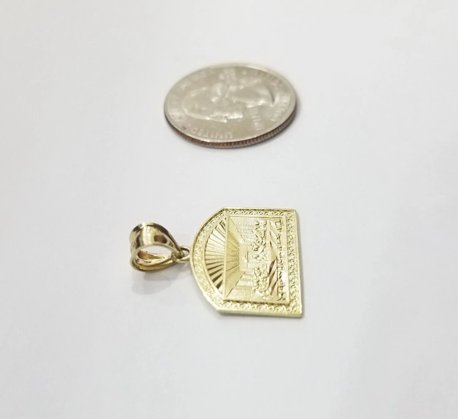 Real 10k Gold Last Supper Charm Dome shape Pendant 10kt Yellow Gold - Image 3
