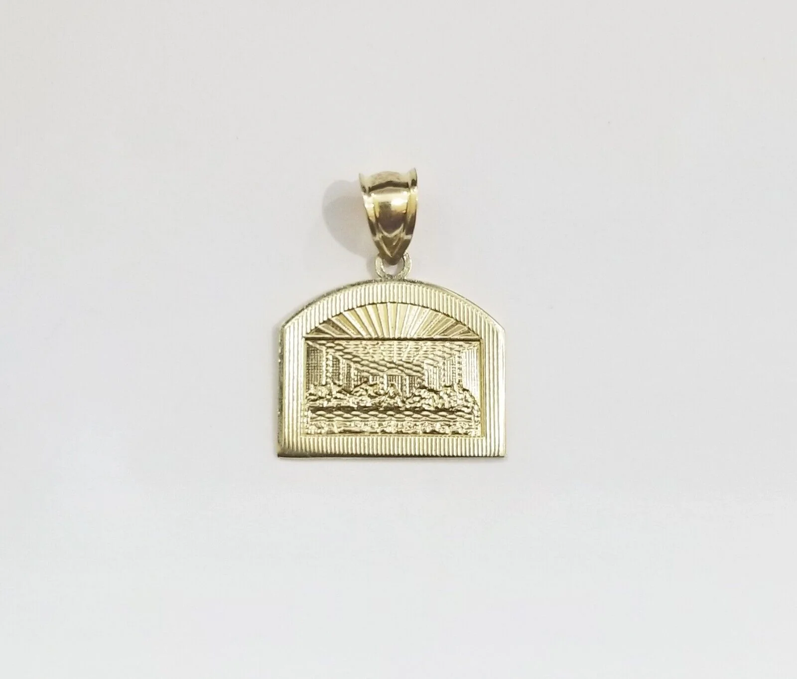 Real 10k Gold Last Supper Charm Dome shape Pendant 10kt Yellow Gold - Image 7