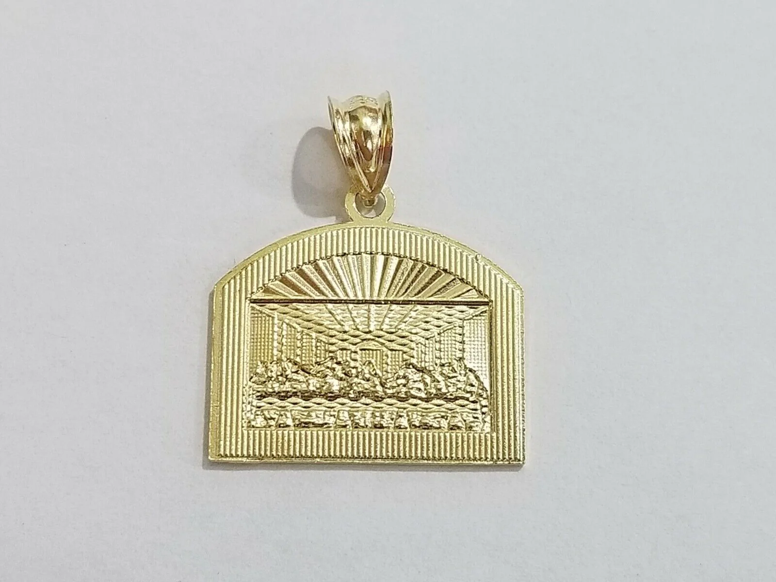 Real 10k Gold Last supper Charm Rope 2.5mm Chain Pendant ,18 20 22 24 26 28 Inch - Image 2
