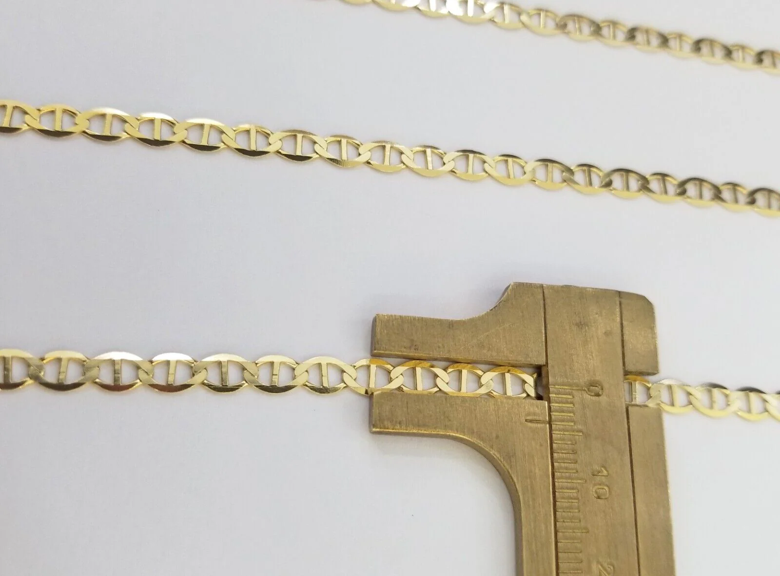 Real 10k Gold Mariner Anchor Link Chain Bracelet Set 4mm 20"- 24" Inch - Image 6