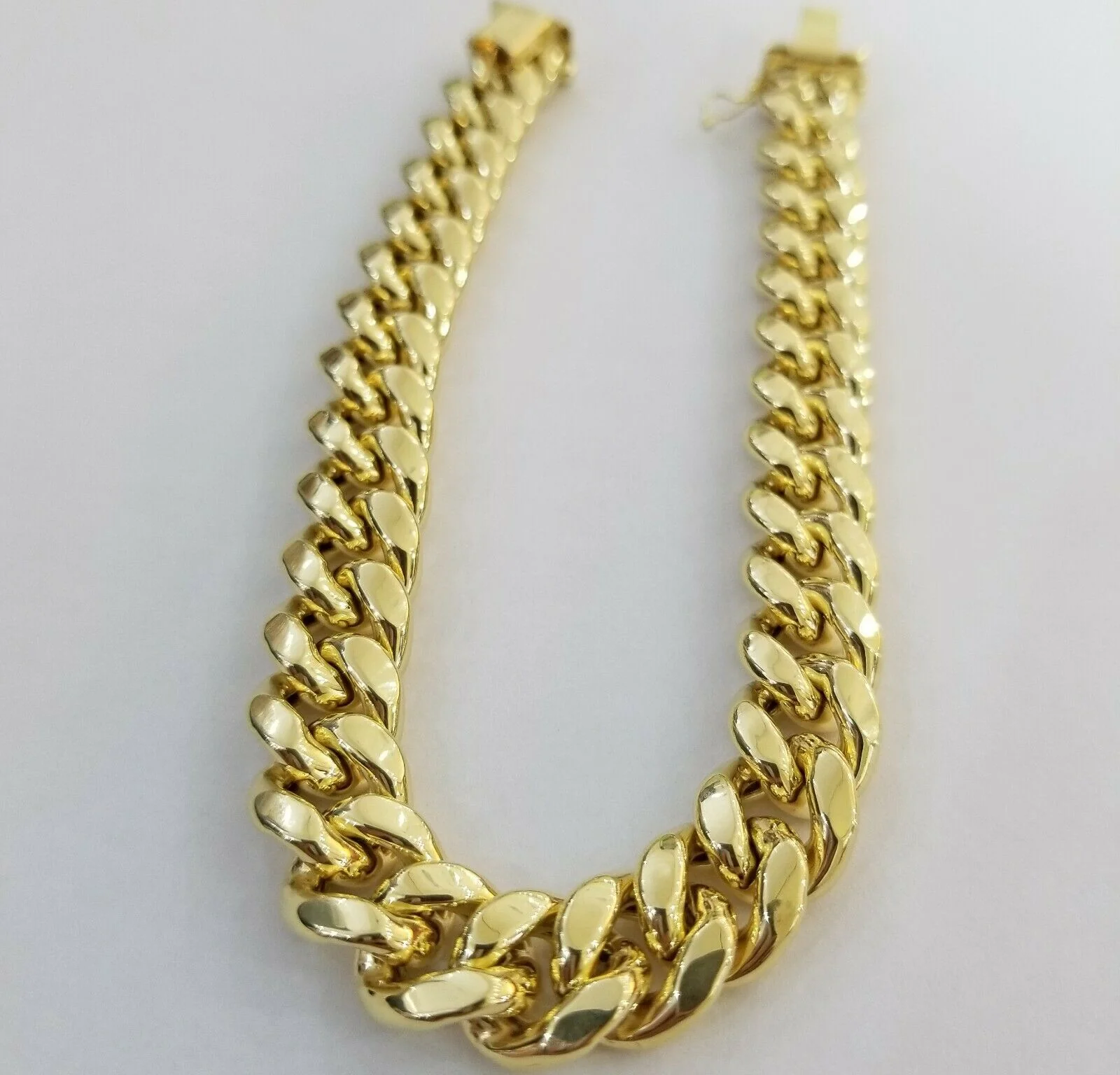 Real 10k Gold Men Bracelet Miami Cuban Link 8" 15mm Box clasp Thick Strong 10kt - Image 3