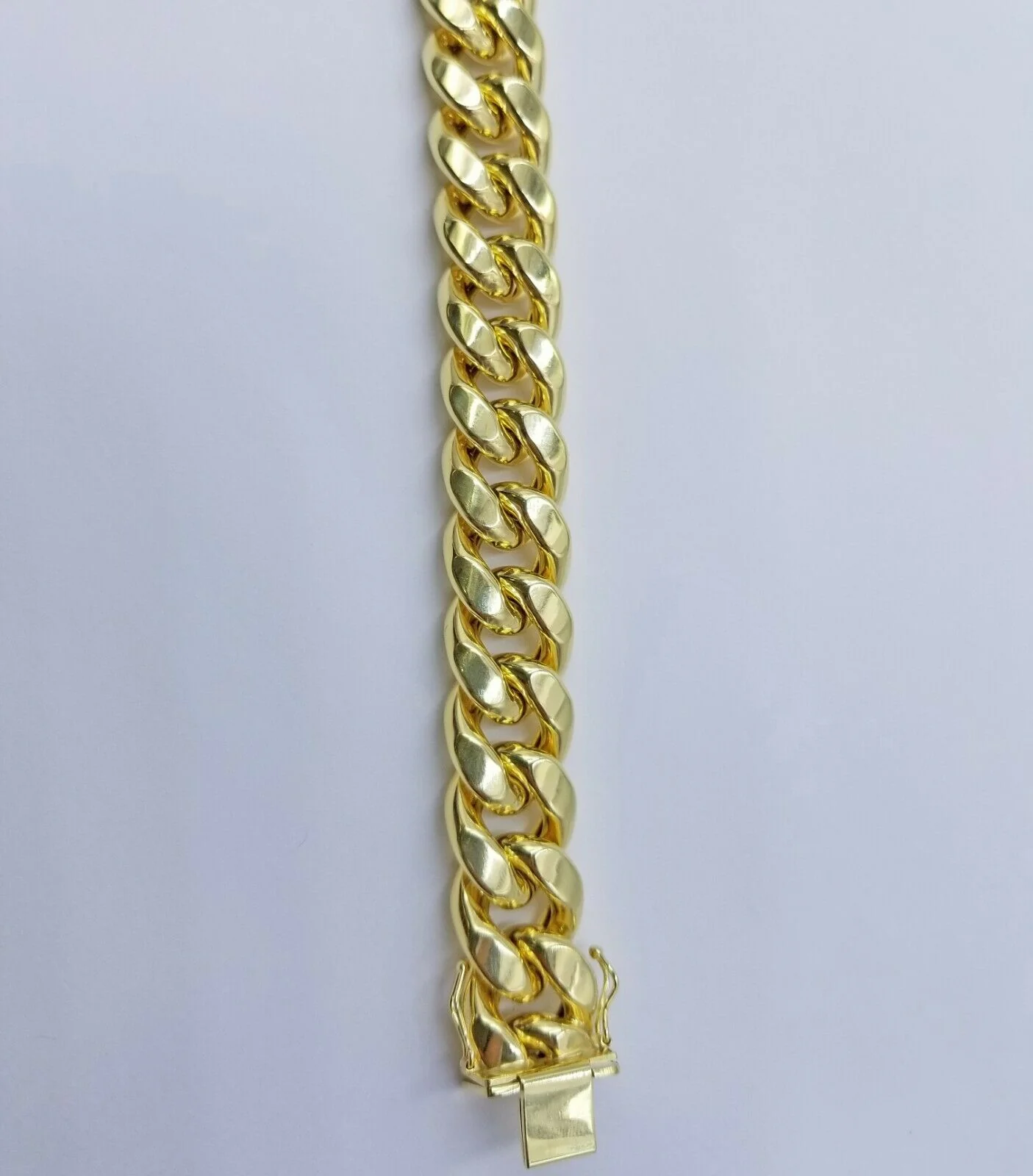 Real 10k Gold Mens Bracelet Miami Cuban Link 9" 15mm Box clasp Thick Strong 10kt - Image 6