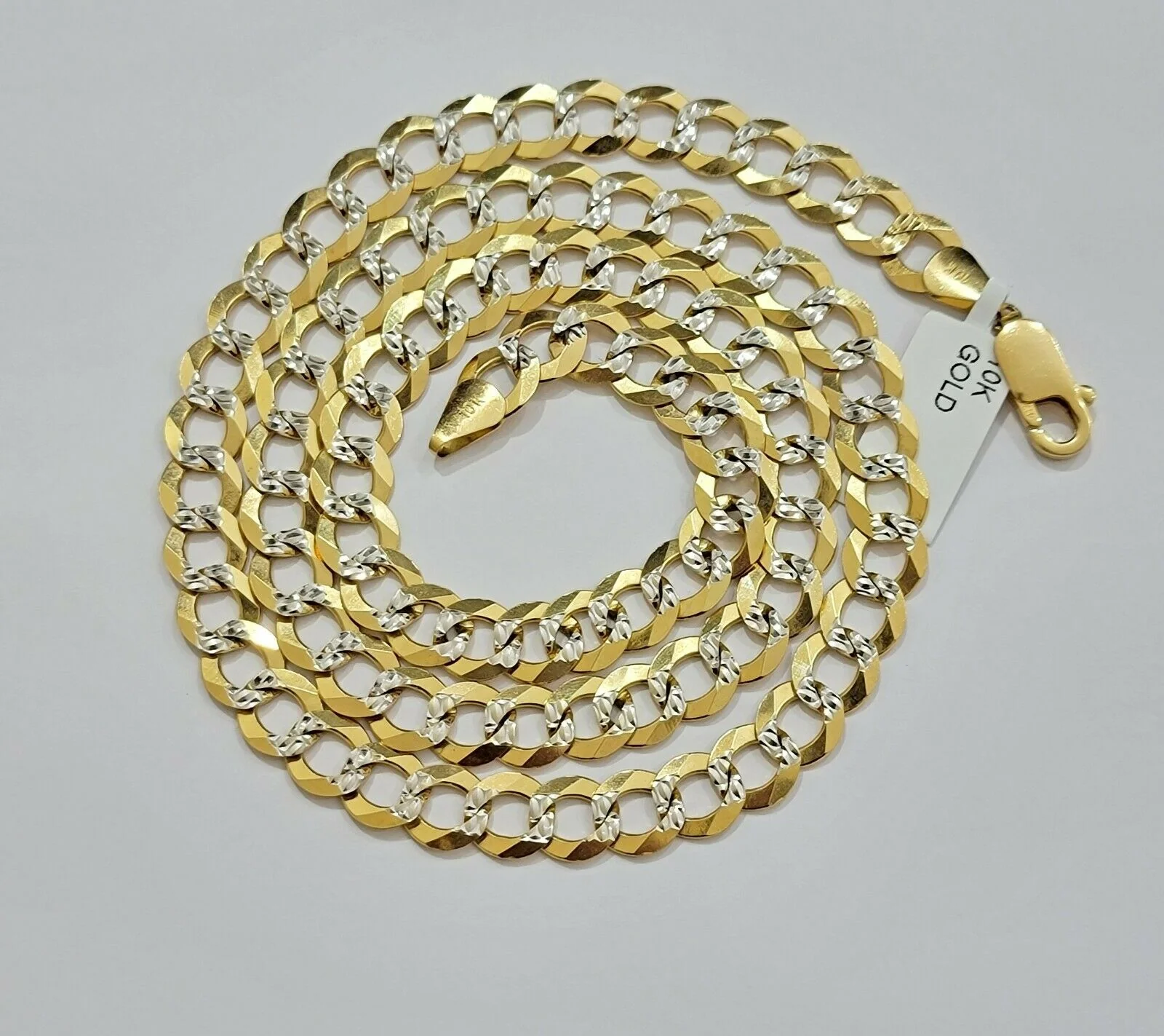 Real 10k Gold Mens Necklace Cuban Curb Link 9mm 24" Inch Diamond Cut SOLID Chain - Image 3