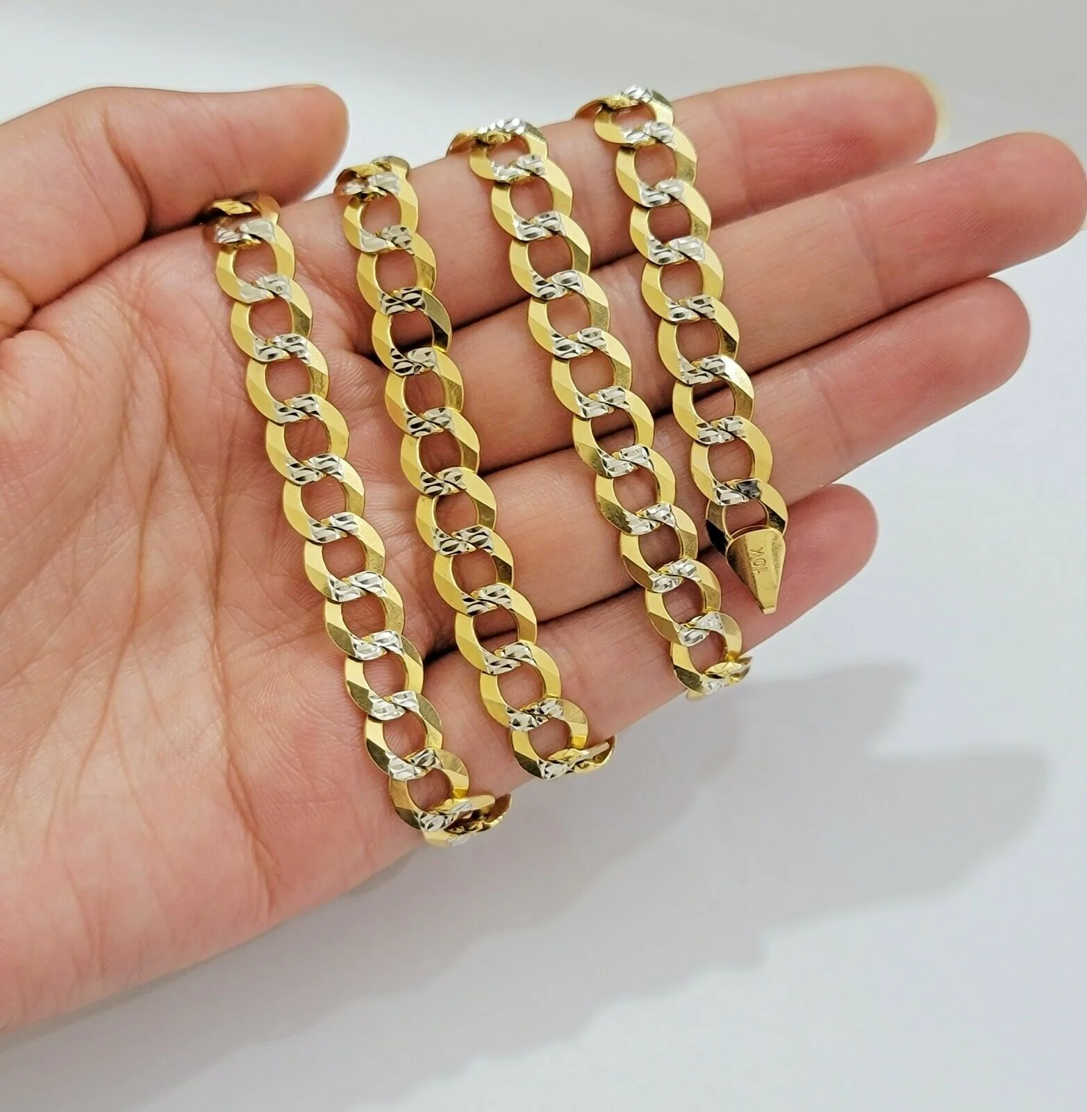 Real 10k Gold Mens Necklace Cuban Curb Link 9mm 24" Inch Diamond Cut SOLID Chain - Image 4