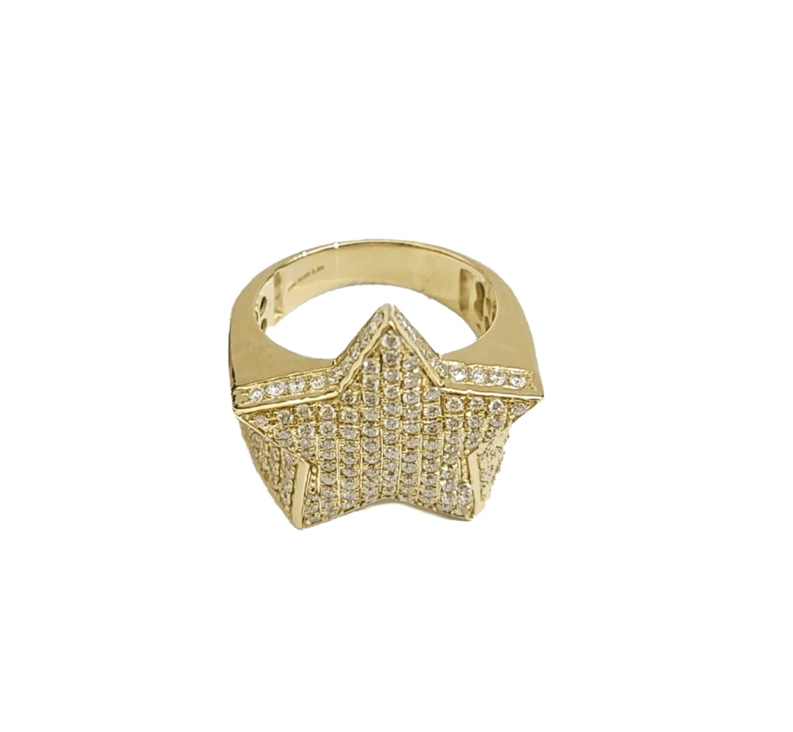 Real 10k Gold Men's Ring Size 10 10kt Yellow Gold Wedding Band Diamond 2.66CT - Image 3